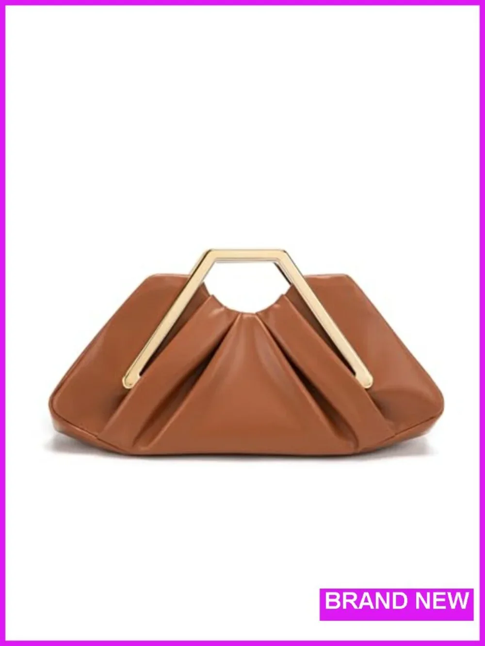Vegan Leather Ruched Clutch Purse Evening Bag Magnetic Snap